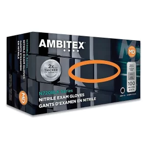 CARDINAL HEALTH AMBITEX NITRILE EXAM GLOVES BLACK 100bx 10 bxcs