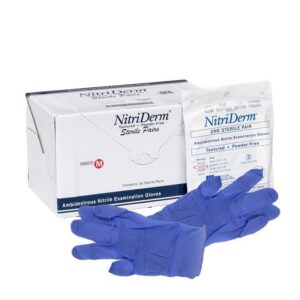 INNOVATIVE NITRIDERM NITRILE SYNTHETIC POWDERFREE STERILE EXAM GLOVES (4 boxes of 50pr)