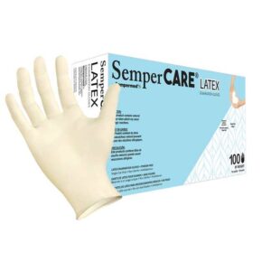 SEMPERMED SEMPERCARE LATEX EXAM GLOVES  POWDERFREE (10 boxes of 100)