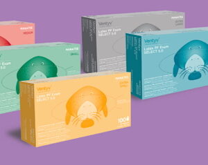 VENTYV SELECT 50 NATURAL LATEX EXAM GLOVES MANATEE (10 boxes of 100)