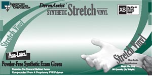 INNOVATIVE DERMASSIST STRETCH VINYL EXAM GLOVES (10 boxes of 100)