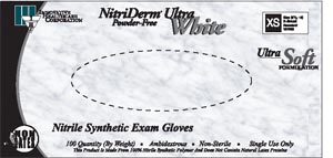 INNOVATIVE NITRIDERM ULTRA WHITE NITRILE SYNTHETIC POWDERFREE EXAM GLOVES (10 BOXES OF 100)