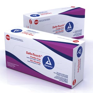 DYNAREX SAFETOUCH LATEX EXAM GLOVES  POWDER FREE (10 boxes of 100)
