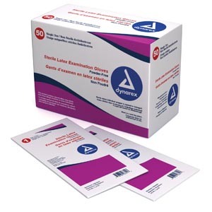 DYNAREX LATEX EXAM POWDER FREE GLOVES (8 boxes of 100)