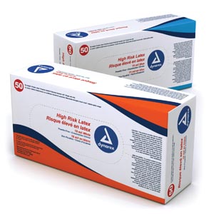 DYNAREX HIGH RISK LATEX POWDER FREE GLOVES (10 boxes of 50)