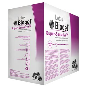 MOLNLYCKE BIOGEL SUPERSENSITIVE GLOVES Size 5 Sterile Latex Powder Free PF (4bx of 50)