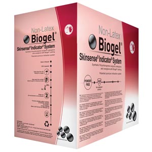 MOLNLYCKE BIOGEL SKINSENSE INDICATOR GLOVES Surgical Glove Size 5 Sterile NonLatex Powder Free (4bx of 50)