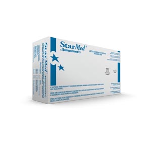 SEMPERMED STARMED LATEX POWDERFREE EXAM GLOVES (10 boxes of 100)