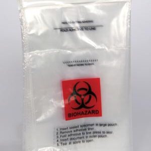 MEDEGEN TAMPER SAFE LABORATORY SPECIMEN TRANSPORT BAG  (Collection Bag 6 x 9 Biohazard Red Black Print 1000cs)