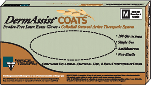 INNOVATIVE DERMASSIST COATS  POWDERFREE LATEX EXAM GLOVES (10 boxes of 100)