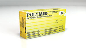 VENTYV POLYMED LATEX EXAM POWDERFREE GLOVES (10bx of 100)